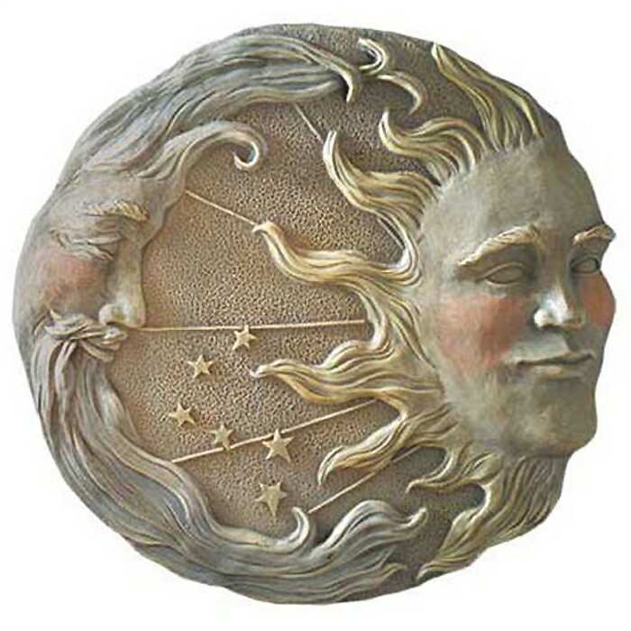 西洋彫刻 ガーデン装飾 天体の太陽と月と星の壁装飾インテリア彫像/ オーナメント アクセント カフェ パブ クラブ プレゼント(輸入品