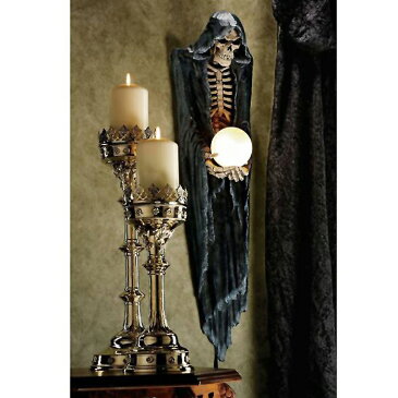 恐ろしい 死神の壁掛け用ライト(ランプ) 骸骨インテリア雑貨 ゴシック調 壁彫刻 彫像/ The Grim Reaper Illuminated Wall Sculpture(輸入品
