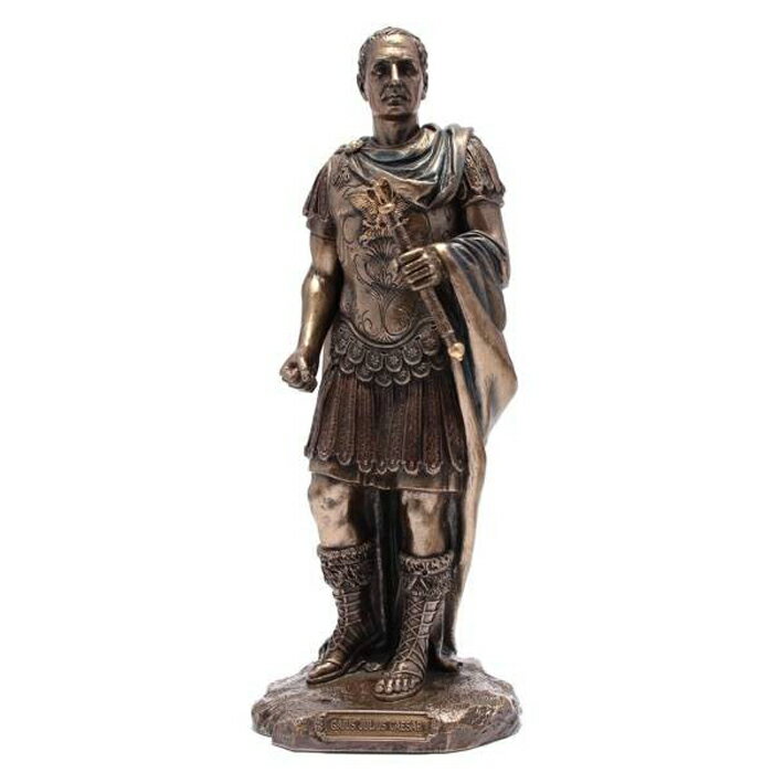 ローマ軍の軍服像のガイウス・ジュリアス・シーザー ブロンズ風 彫像/ Gaius Julius Caesar in Roman Military Uniform Statue（輸入品