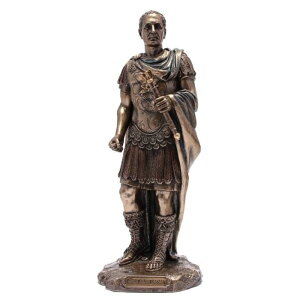 ローマ軍の軍服像のガイウス・ジュリアス・シーザー ブロンズ風 彫像/ Gaius Julius Caesar in Roman Military Uniform Statue(輸入品