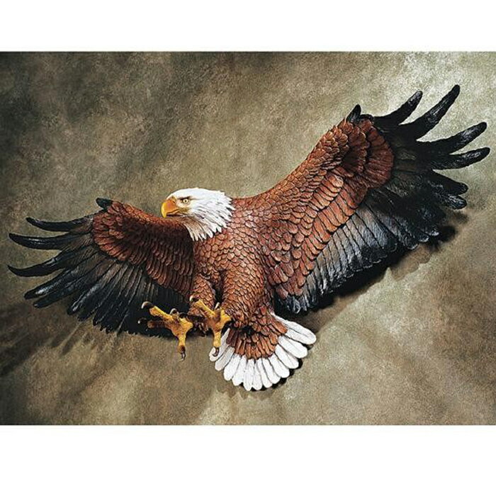 洋風彫像 フリーダムプライド アメリカンイーグル(白頭鷲)壁彫刻 彫像/ Freedom's Pride American Eagle Wall Sculpture[輸入品