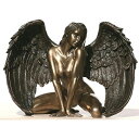 跪く女性天使 ヌードウィングエンジェル ブロンズ風 彫像 彫刻/ 守護天使 縁起物 厄災除け お祝い 記念品 誕生日プレゼント贈り物（輸入品