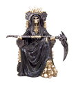 ブラック・ホーリー・デス スケルトン 座骨座に座っている恐ろしいグリム・リーパー(死神)フィギュア彫刻 彫像/プレゼント贈り物(輸入品)