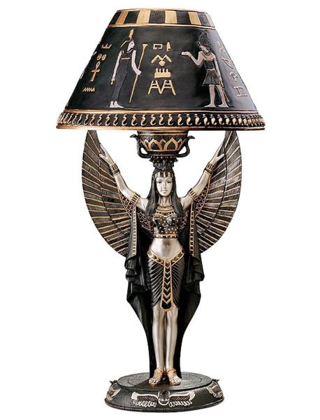 古代エジプト イシス インテリア テーブルライト（ランプ） エスニック装飾イルミネーション 彫像 彫刻/ 貴賓室 重役室 プレゼント(輸入品