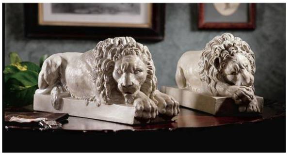 アントニオ・カノーヴァ作 ヴァチカン宮殿の2匹のライオン彫刻 彫像/ イタリア芸術家 書斎 誕生日 お祝い 記念品 プレゼント贈物（輸入品）