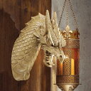 ドラゴン(龍)の頭部 壁掛け 彫像 ファンタジー装飾雑貨 インテリア オーナメント/ 和風カフェ レストラン プレゼント 贈り物 （輸入品