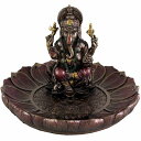ヒンドゥー神 ガネーシャ(夢をかなえるゾウ)香炉プレート ブロンズ風彫像/ 富の神様 商売繁盛 除災厄除・財運向上 智慧・学問の神 (輸入品)