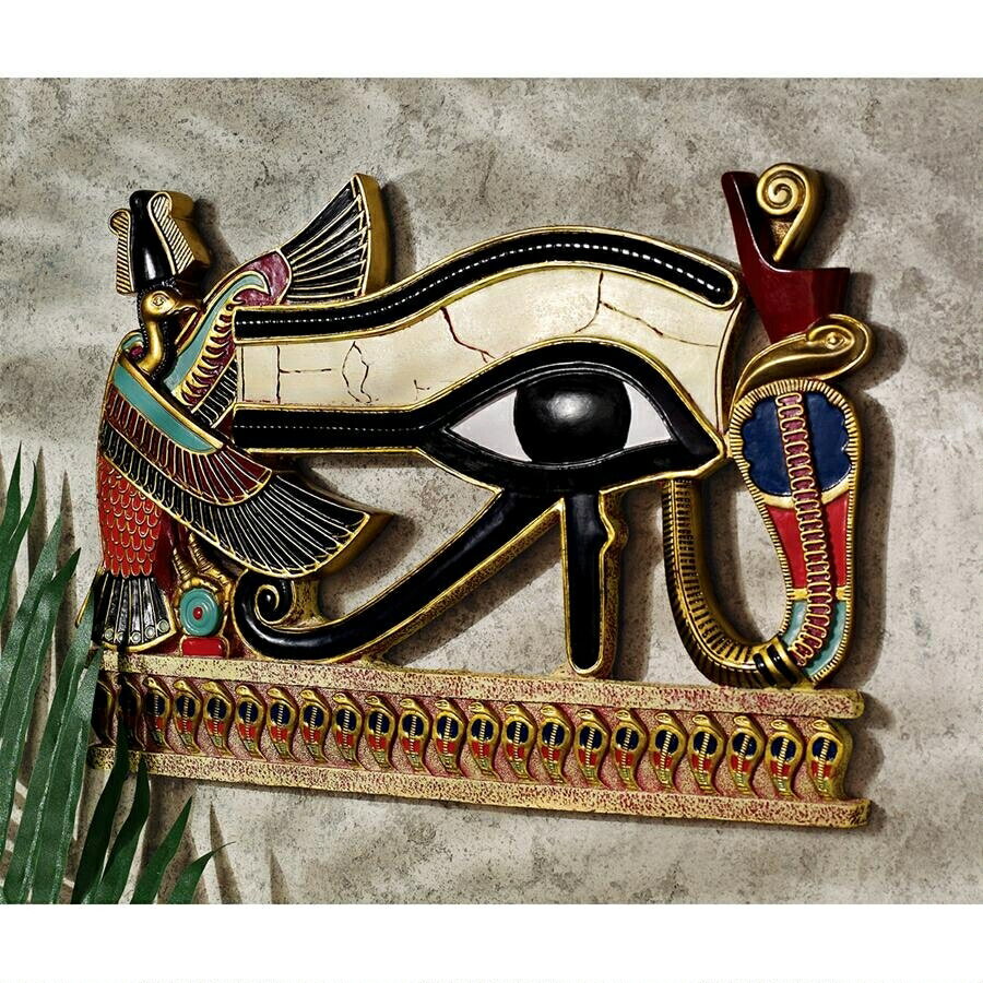 古代エジプトのシンボル ホルス神の目 壁彫像 壁彫刻/ ウジャトの目 月の象徴 ラーの目 太陽神 守護や魔除けの護符(輸入品)
