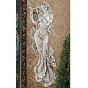 ハープを演奏する 音楽の女神 天使 壁彫刻 彫像置物/ 壁装飾オーナメント ミューズ 音楽室 ホール レストハウス プレゼント贈り物（輸入品) その1