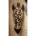 即納!古典的なアフリカの野生動物種族のキリンのマスク 壁彫刻 彫像/ Classic African Wildlife Tribal Giraffe Wall ...