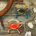 トロピカルな、色が綺麗な カニ(蟹)の壁彫刻(2個セット)彫像 デザイン・トスカノ製 / Tropical Crabs Wall Sculpture(輸入品)