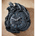 約44cm中世のドラゴン彫刻 壁掛け時計 彫像/ ファンタジ