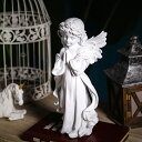 天使の置物 セール！優しい子供の天使 欧風の復古調 お祈りする、白い天使の彫像/ カトリック教会 聖霊 福音洗礼 聖書 記念日（輸入品）