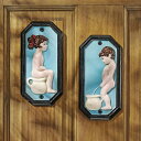 即納!ティンクルツインズ(お手洗いサイン 男の子女の子用) バスルーム トイレ鋳鉄製 壁装飾 彫像 コレクティブル装飾 新店舗お祝い 贈り物(輸入品)s