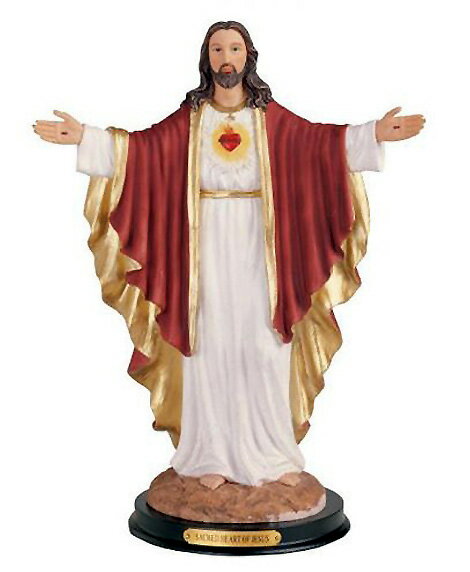 聖なるイエス・キリスト彫像 高さ 約30cm/ カトリック教会 祭壇 洗礼 福音 聖霊 聖書 十字架 マリア クリスマス プレゼント贈り物(輸入品)