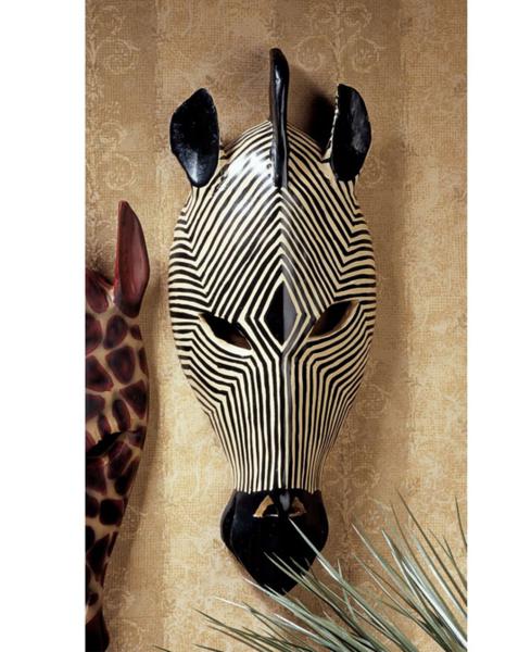 アフリカンアート 民族芸術 シマウマ 仮面 マスク 彫像 彫刻 デザイン・トスカノ製/ Design Toscano Tribal-Style Zebra Mask 輸入品