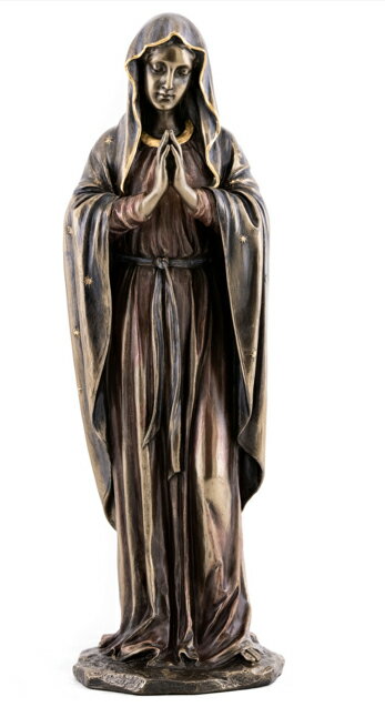 セール！即納！聖母マリア像 ブロンズ風 彫像 彫刻 高さ 約29cm カトリック教会 洗礼 福音 キリスト 祭壇(輸入品)