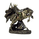 馬に乗った北欧のバイキング戦士 ヴァイキング彫像フィギュア ブロンズ風彫刻 幅27cm ヴェロネーゼ製/ スカンジナビア 北欧神 ラグナログ 贈り物 海賊 スカ...