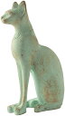 パティナ 緑青色- バステト猫像-エジプト製 高さ 約12.7cm 彫刻 彫像/ エスニック 装飾(輸入品)