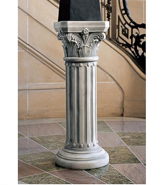 西洋彫刻 アテネ コリント様式 ペデスタル(円柱) 彫像 高さ約84cm / パルテノン神殿 アクロポリス 彫刻台 装飾台 インテリア（輸入品