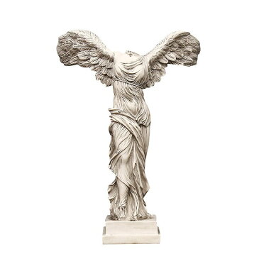 サモトラケのニケ像 古代ギリシャの勝利の女神 大理石風塗装仕上げ 高さ 約38.5cm 彫像（輸入品）