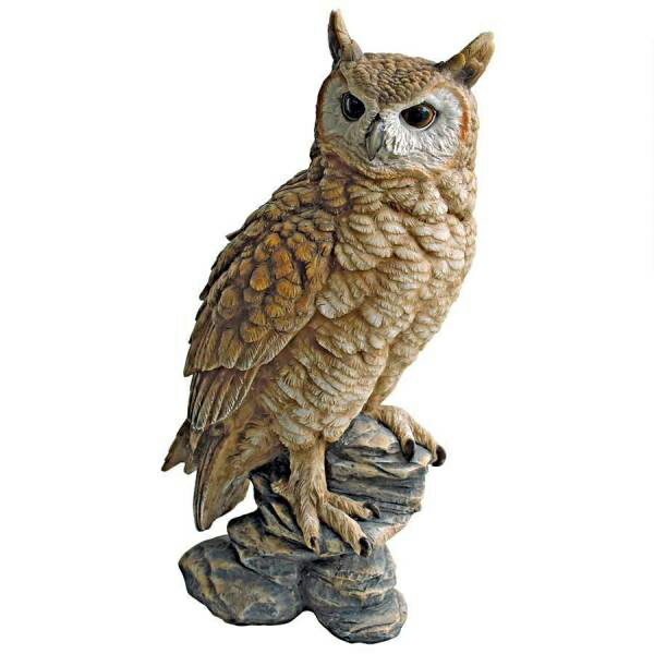 森の枝にとまる フクロウ梟 ふくろう 彫像 置物 彫刻インテリア オブジェ/ Perching Forest Owl Statue, Multicolored(輸入品