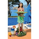 デザイン・トスカノ製 ハワイアン フラ ワヒネ(フラダンスの女性) サービングテーブル像彫刻 彫像(輸入品