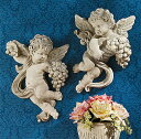 子供の天使の壁掛け 彫像 収穫を祝う ケルビム 天使の壁彫刻（輸入品）レリーフ 教会 祭壇 洗礼 カトリック プレゼント カフェ リビング（輸入品）