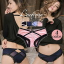 メール便可/ラドーレ(L'adoore) つるりんセクシーデザインショーツ ショーツ パンツ セクシー レース ストーン ひびきにくい ひびかない