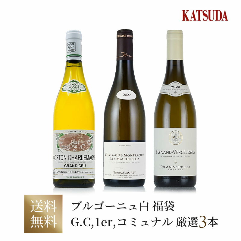 【第3弾】ワインセット ブルゴーニュ 白ワイン シャルルノエラ コルトンシャルルマーニュ入り《グランクリュ、プルミエクリュ、コミュナル》 厳選3本 福袋 送料無...