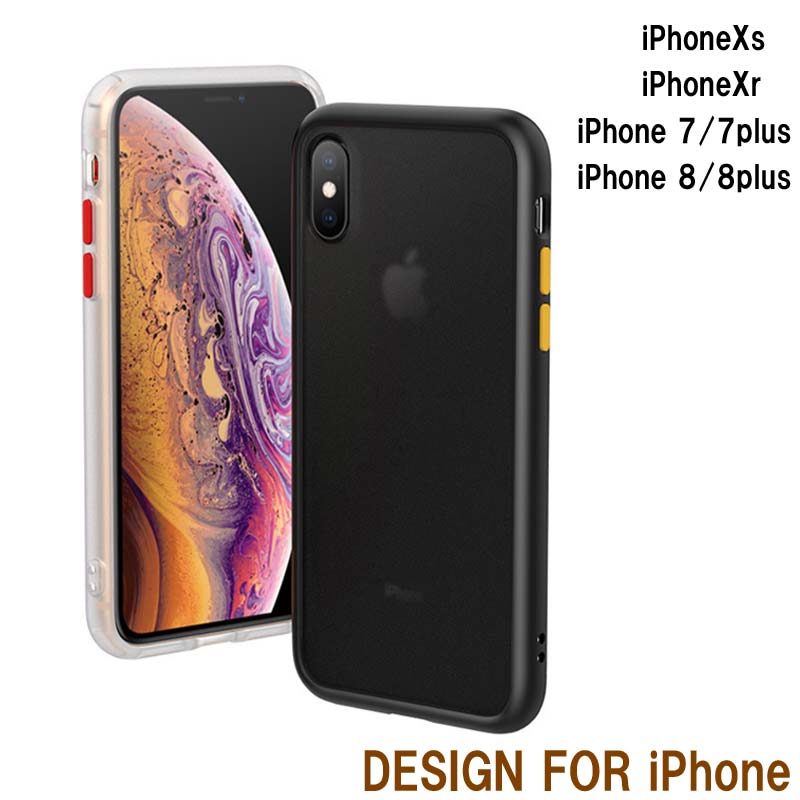 メール便送料無料 iPhoneXS Max ケース iPhone XS XR カバー 背面ガラス バンパー iPhoneXR iPhoneX iPhone8 iPhone7 iPhone6 iPhone6s 7Plus 8Plus 6Plus 6sPlus 耐衝撃 枠 フレーム カラフルボタンiPhoneケース 落下防止 ソフト 薄型 軽量 耐衝撃