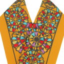 半衿 半襟 刺繍 日本製 正絹 日本製 シルエリー Silelly 黄色 グレー ステンドガラス カジュアル 振袖 成人式 袴 卒業式 和装小物 着物 小紋 紬...