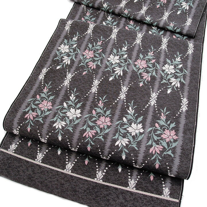 単衣 3シーズン用 無地 小紋用 西陣織 なごや帯 正絹 未使用 Ns1667