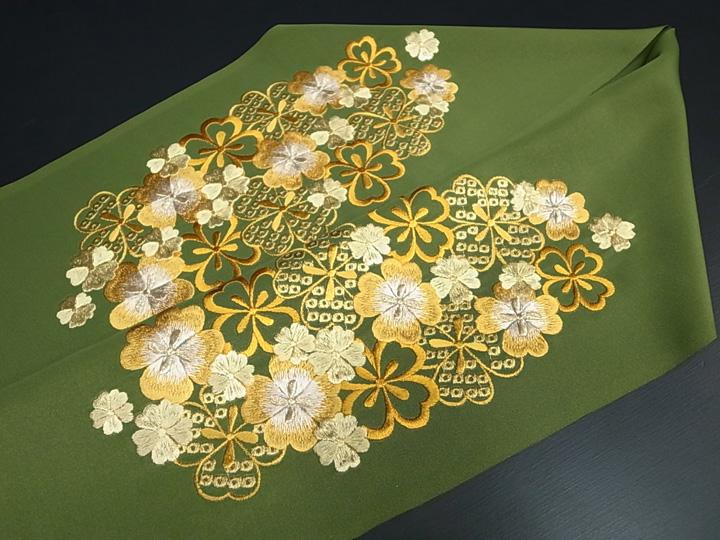 振袖 半衿 半襟 日本製 花 桜 鹿の子 振袖...の紹介画像3
