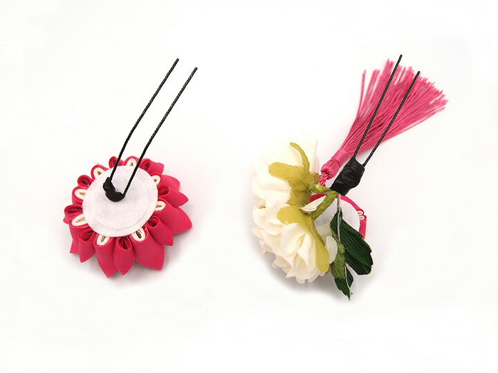 髪飾り 成人式 振袖 浴衣 袴 2点セット ピンク つまみ細工 結婚式 入学式 入園式 卒園式 卒業式 七五三 ブライダル 前撮り 和装 日本製 花 かんざし フォーマル 花飾り 人気 簪 着物 ローズ W 30 323-282 u852　Si