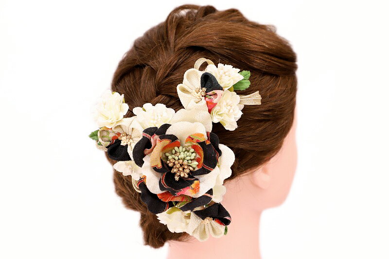 髪飾り 成人式 振袖 袴 2点セット ピンク 白 大人 かんざし 簪 卒業式 フォーマル 結婚式 花飾り つまみ細工 ちりめん 手作り W65 W304-280 髪飾り o755　WSi