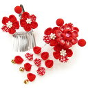 七五三 髪飾り 三歳 七歳 2個 セット パッチン留め かんざし 簪 つまみ細工 ちりめん 縮緬 びらびら お正月 お雛祭り 十三参り 浴衣 女児 女の子 子供...