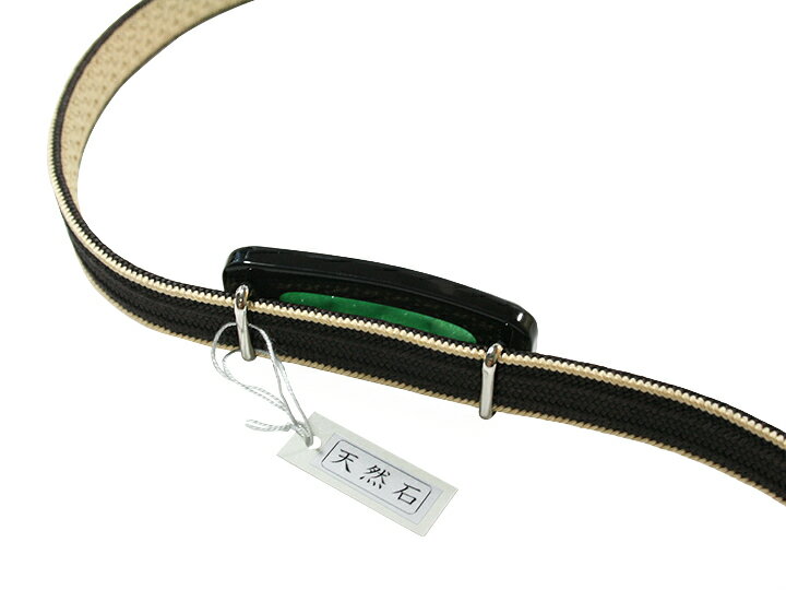 帯留め アベンチュリン 天然石 ブラック 四分紐まで カジュアル おでかけ W45 T17-107BH 帯留め 黒 緑 o882