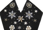 半衿刺繍雪花雪の結晶洗える半衿クリスマス黒j791r