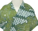 【楽天スーパーSALE】浴衣 反物 有松鳴海絞り 総絞り レディース 新品 仕立て付き 薔薇 緑 白 カジュアル a192