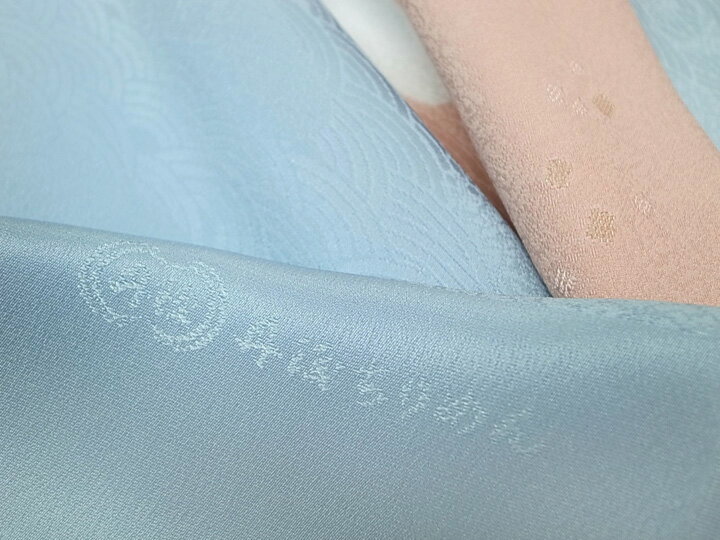 訳あり 帯揚げ 丹後ちりめん 縫い取り 正絹 霞文様 入学式 卒業式 入園式 卒園式 美品 空色系 現品限り k797r