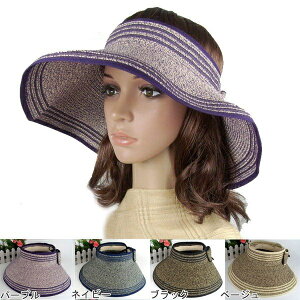 【送料無料】麦わら帽子 折りたたみ帽子 つば広サンバイザー リボン付き 首筋まですっぽりロングケープ帽子 レディース UVカット 紫外線防止