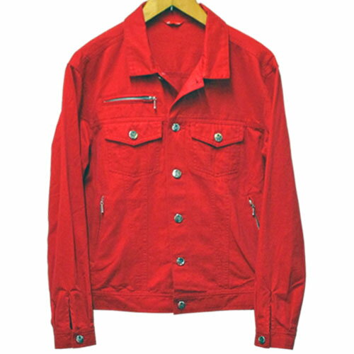 乐天商城 - ROMANTIC NEUROSIS ZIP JEAN JACKET ジップ ジャケット RED【パンク】【PUNK】【ロマンチックノイローゼ楽天市場店】