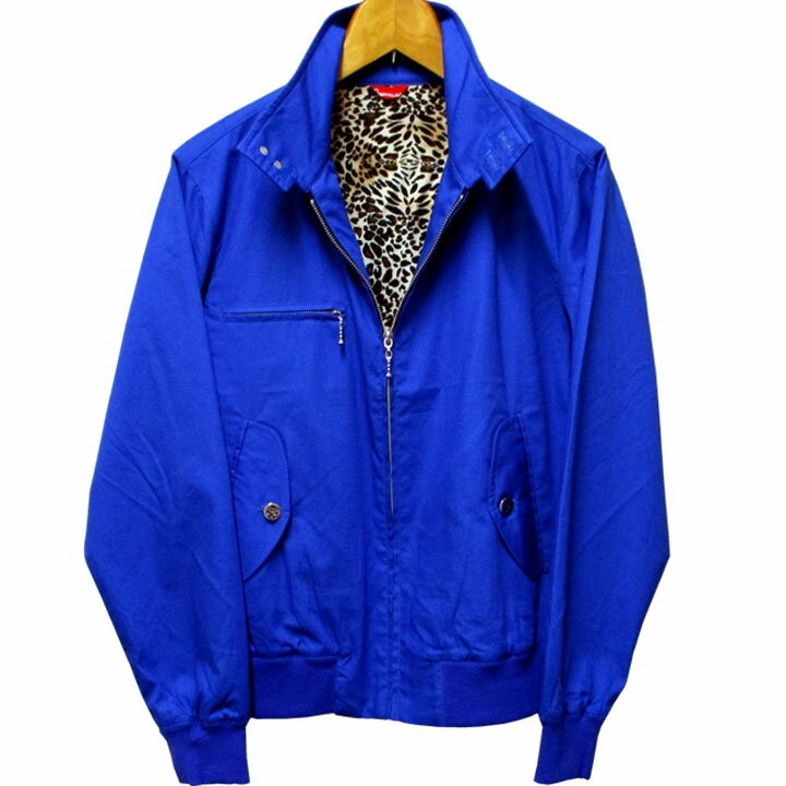 乐天商城 - ROMANTIC NEUROSIS Zip Harrington Jacket ハリントン ジャケット タイトフィット Blue×Leopard【パンク】【PUNK】【ロマンチックノイローゼ楽天市場店】