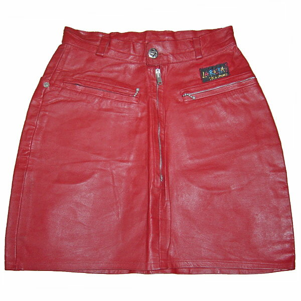 JOHNSONS　LA ROCKA! VINTAGE LEATHER JEAN SKIRT RED Rockabilly ラロッカ レザー ジーン 革 スカート 赤 ロカビリー ウエスタン【中古】【パンク】【PUNK】【ロマンチックノイローゼ楽天市場店】