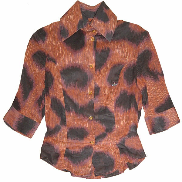 Vivienne Westwood Leopard Blouse ヴィヴィアン ウエストウッド 豹柄　レオパード ブラウス シャツ トップス【中古】【パンク】【PUNK】【ロマンチックノイローゼ楽天市場店】