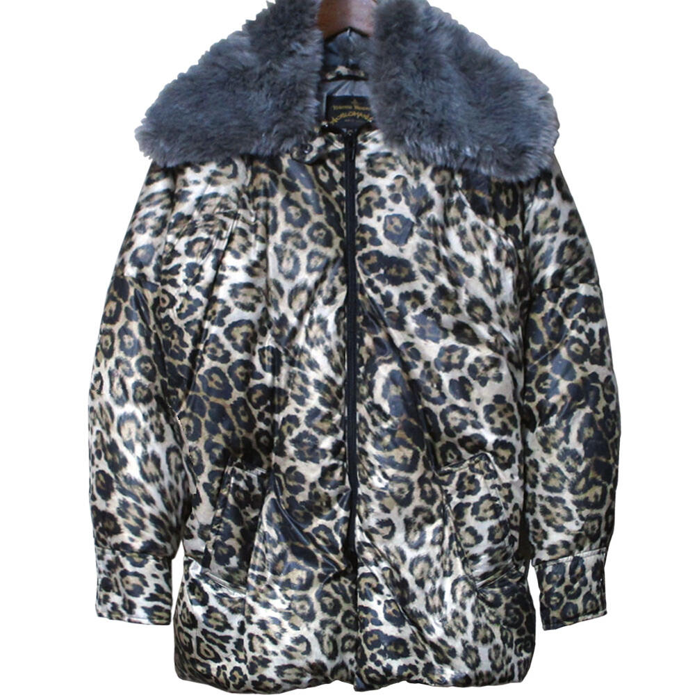 Vivienne Westwood anglomania leopard puffer Bomber Jacket/Half Coat ヴィヴィアン ウエストウッド アングロマニア レオパード 豹柄 中綿 ボマージャケット/ハーフコート【中古】【パンク】【PUNK】【ロマンチックノイローゼ楽天市場店】