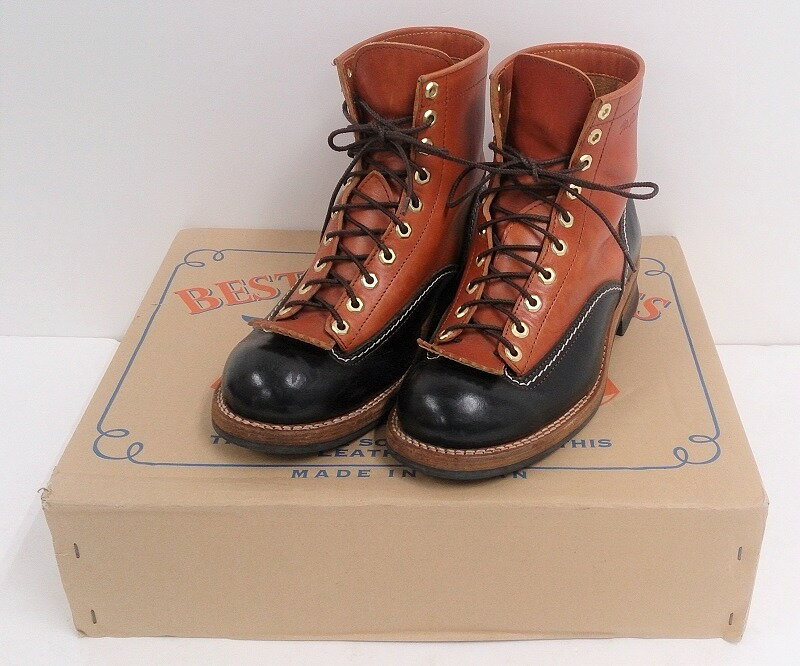 値下げしました！【中古】THE FLATHEAD フラットヘッド Horse Hide Work Boots ホースハイド ワークブーツ 26.5cm ブラウン レザーブーツ 馬革 メンズ