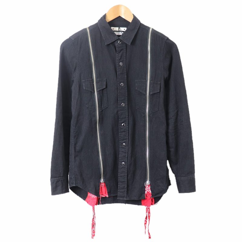 MINEDENIM OLD PARK MINEDENIM Bandana Zip Denim SH マインデニム バンダナ ジップデニム サイズ1 ブラック 