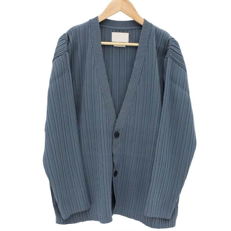 YOKE ヨーク Pleated Knit Cardigan プリーツ ニット カーディガン TURQUOISE DEEP ターコイズディープ YK22SS0358S size:2 